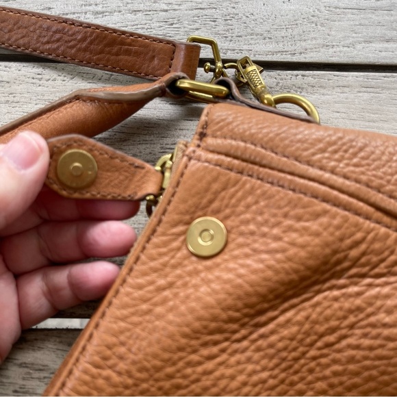 J. Crew Biennial Tan Leather Hobo Crossbody Shoulder Bag - Picture 8 of 12